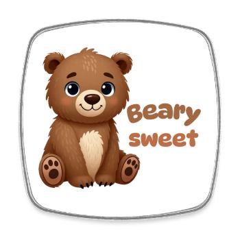 Cute Brown Bear - Square fridge magnet - white - Front