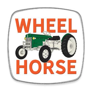Vintage Wheel Horse Garden Tractor Graphic - Square fridge magnet - white - Front