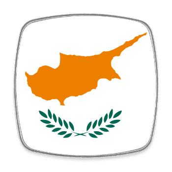 Zypern Flagge Republik Zypern Fahne Cyprus - Viereckiger Kühlschrankmagnet - Weiß - Vorne