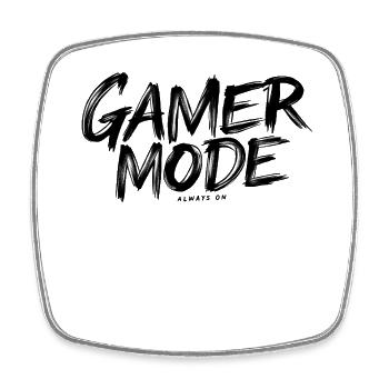 Gamer Mode Always On T-Shirt - Square fridge magnet - white - Front