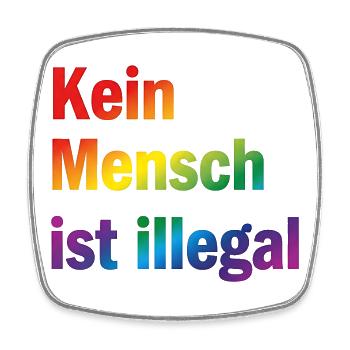 No one is illegal – show a clear stance - Square fridge magnet - white - Front
