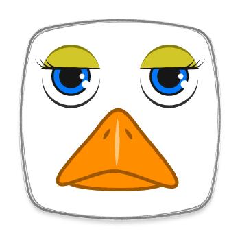 Cute Duck Face Funny Bird Mallard Quack Lover Art - Square fridge magnet - white - Front