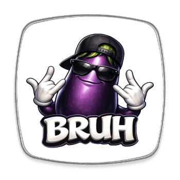Aubergine Bruh Cool Kids Kinder  - Viereckiger Kühlschrankmagnet - Weiß - Vorne