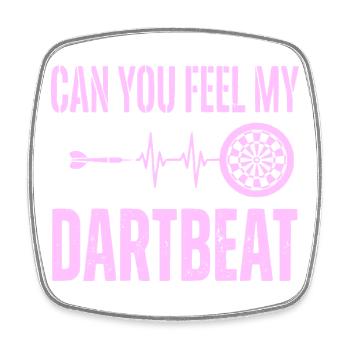 Darts Heartbeat « Pouvez-vous sentir mon battement de fléchettes » Sweat à capuche - Magnet carré - blanc - Devant