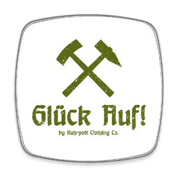 Good luck! - Ruhrpott - Zeche - Zollverein - Square fridge magnet - white - Front
