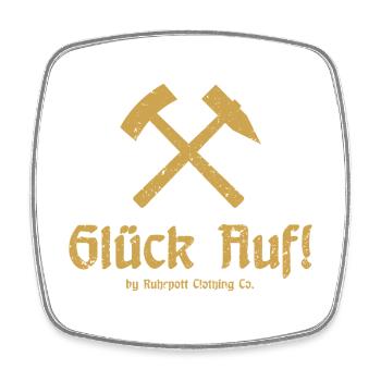 Good luck! - Ruhrpott - Zeche - Zollverein - Square fridge magnet - white - Front