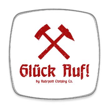 Good luck! - Ruhrpott - Zeche - Zollverein - Square fridge magnet - white - Front