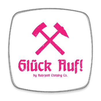Good luck! - Ruhrpott - Zeche - Zollverein - Square fridge magnet - white - Front