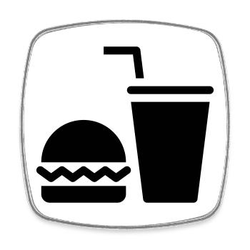Fast food, burgers, food trucks - Square fridge magnet - white - Front