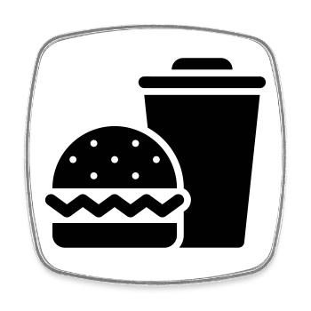 Fast food, burgers, food trucks - Square fridge magnet - white - Front