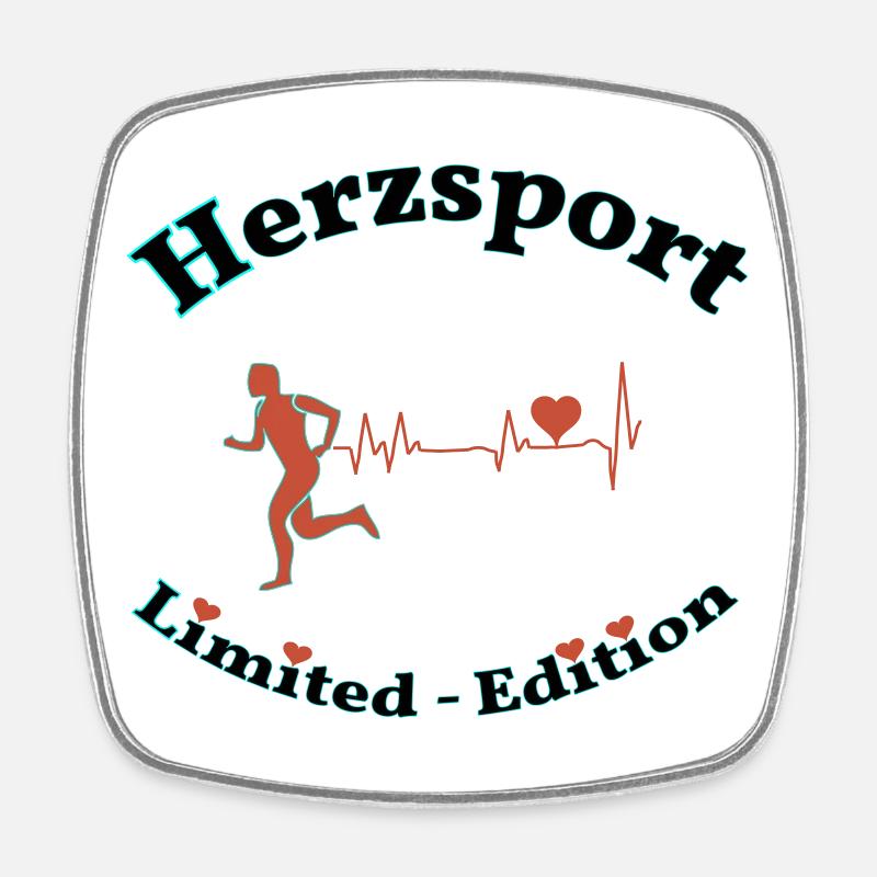 Heart sports - Square fridge magnet - white