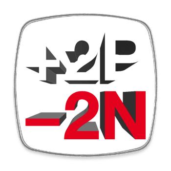 +2P -2N / +peace -hate - let's talk - Square fridge magnet - white - Front