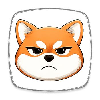 Grumpy, der Shiba Inu, der ein Gesicht zieht - Viereckiger Kühlschrankmagnet - Weiß - Vorne