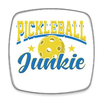 Design sportif rétro de Pickleball Junkie - Magnet carré - blanc - Devant