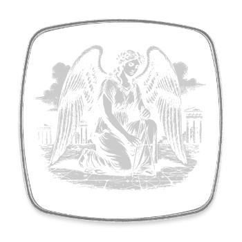 Dessin angélique de formes géométriques dans les ruines - Magnet carré - blanc - Devant