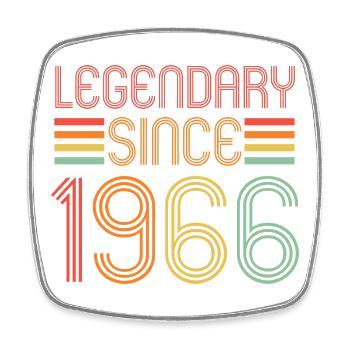 Legendary since 1966, Retro, Geburtstag - Viereckiger Kühlschrankmagnet - Weiß - Vorne