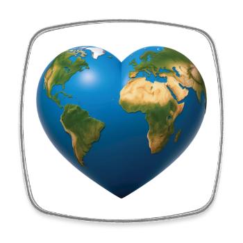 EARTH LOVER - peace & love - Magnet carré - blanc - Devant