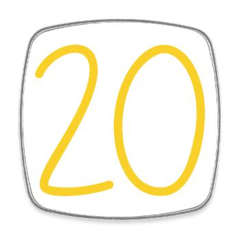 20 - Square fridge magnet - white - Front