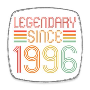Legendary since 1996, Retro, Birthday - Square fridge magnet - white - Front
