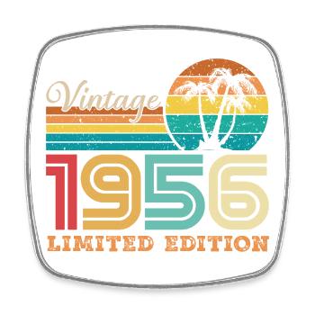 1956 Vintage 1956 Retro Birthday Gift - Square fridge magnet - white - Front