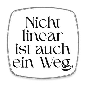 Nonlinear is also a way to neurodivergent - Square fridge magnet - white - Front