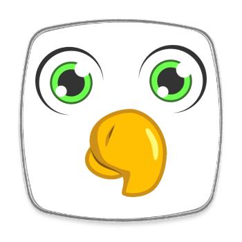 Cute Parrot Face Minimal Funny Bird DIY Costume - Square fridge magnet - white - Front