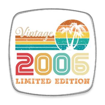 2006 Vintage Retro Birthday Gift 2006 - Square fridge magnet - white - Front