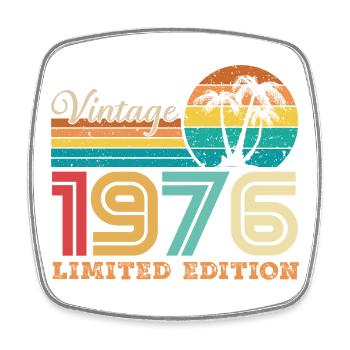 1976 Vintage 1976 Retro-Geburtstagsgeschenk - Viereckiger Kühlschrankmagnet - Weiß - Vorne