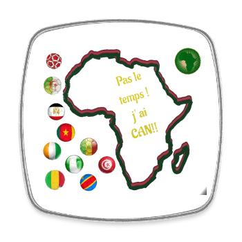 Afrique et Foot: Pas le Temps - Magnet carré - blanc - Devant