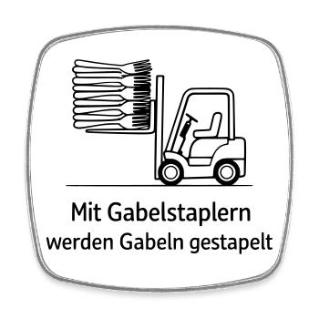 forklift pun fork stacking - Square fridge magnet - white - Front