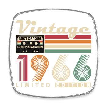 Original 1966 Vintage Vintage Birthday Retro - Square fridge magnet - white - Front