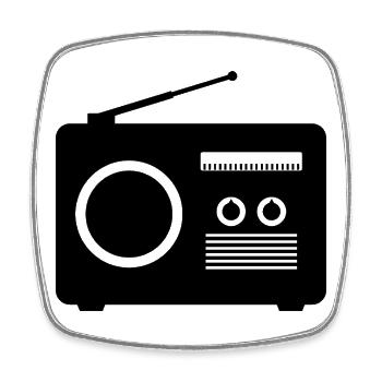 Radio - Viereckiger Kühlschrankmagnet - Weiß - Vorne