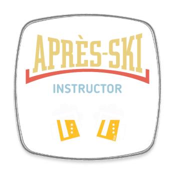 Après-Ski Instructor (Bier Apres Ski Konkav / 5C) - Viereckiger Kühlschrankmagnet - Weiß - Vorne