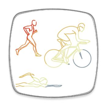 Vintage Schwimmen Radfahren Laufen - Viereckiger Kühlschrankmagnet - Weiß - Vorne