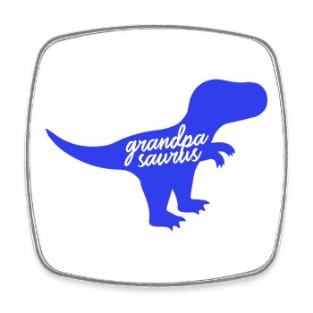 Grandpasaurus T-Rex Silhouette Dinosaure Papa - Magnet carré - blanc - Devant