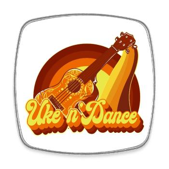 Hawaiian Ukulele Uke Retro 70s - Viereckiger Kühlschrankmagnet - Weiß - Vorne