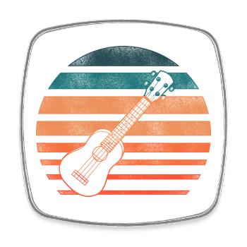 Hawaiian Ukulele Uke Retro Vintage - Square fridge magnet - white - Front
