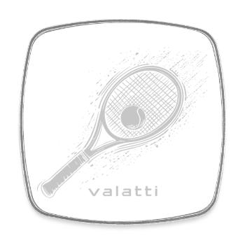 Valatti Tennis Grey: Strike with Style! - Square fridge magnet - white - Front