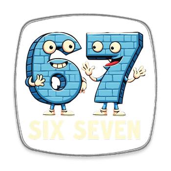 US Flag 67 Memes Six Seven - Square fridge magnet - white - Front