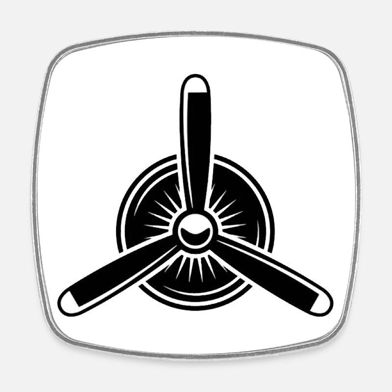Propeller - Viereckiger Kühlschrankmagnet - Weiß