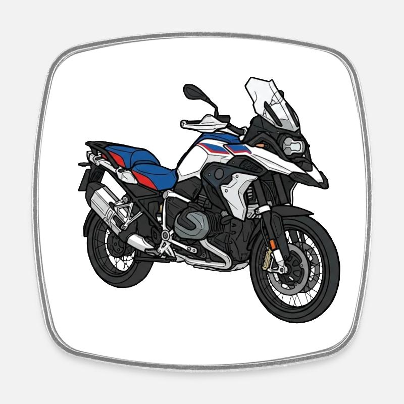 Motorcycle GS - Square fridge magnet - white