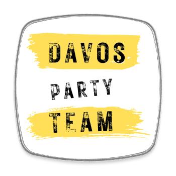 Équipe de fête de Davos Après Ski - Magnet carré - blanc - Devant