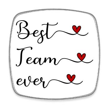 Team - Square fridge magnet - white - Front