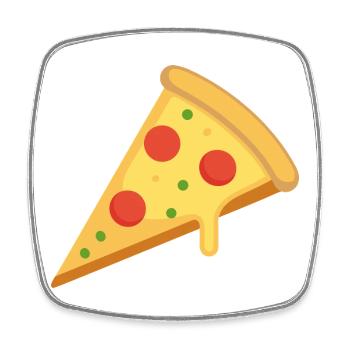 pizza slice - Square fridge magnet - white - Front