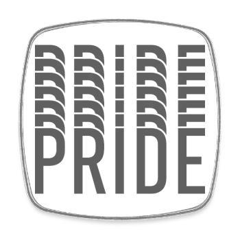 Pride-Monogramm in Grautönen - Viereckiger Kühlschrankmagnet - Weiß - Vorne