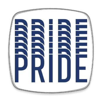 Blue Pride Geometrisches Muster - Viereckiger Kühlschrankmagnet - Weiß - Vorne