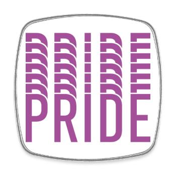 Purple Pride Typografie-Mosaik - Viereckiger Kühlschrankmagnet - Weiß - Vorne