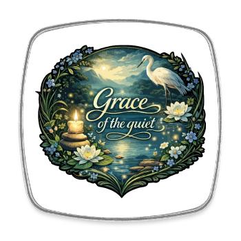 Grace of the quiet - Square fridge magnet - white - Front