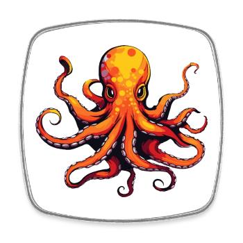 Squid Octopus Animal - Square fridge magnet - white - Front