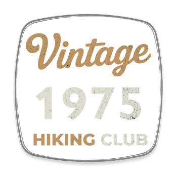 Millésime 1975 – Année de naissance rétro du Yachting Club - Magnet carré - blanc - Devant